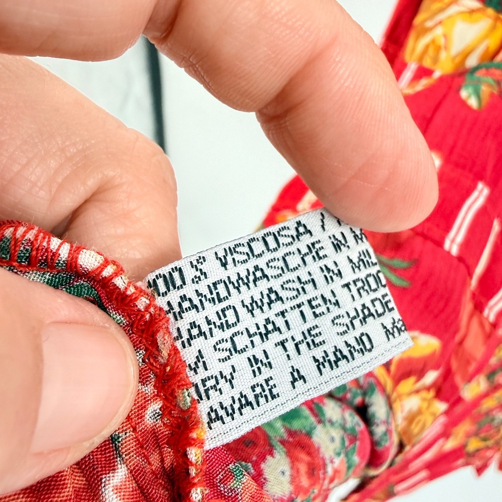 Unbranded Tiered Maxi Skirt Red XS Floral Boho Peasant Cottagecore Made in Italy - Picture 3 of 8